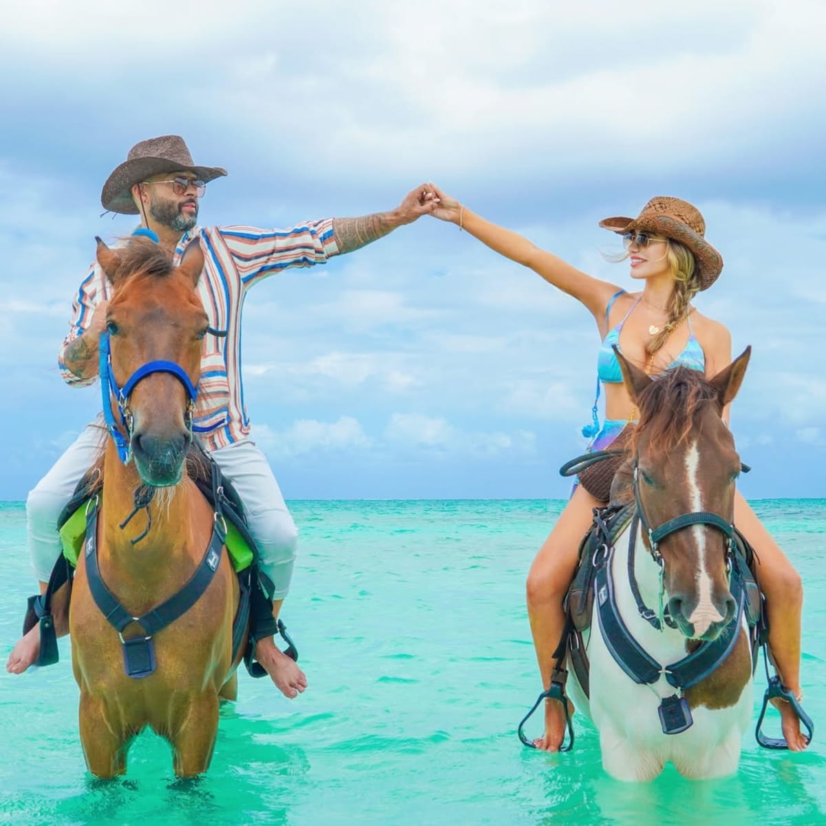 Into the turquoise water