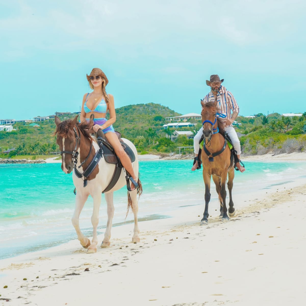 Horseback riding on the beach in Turks and Caicos